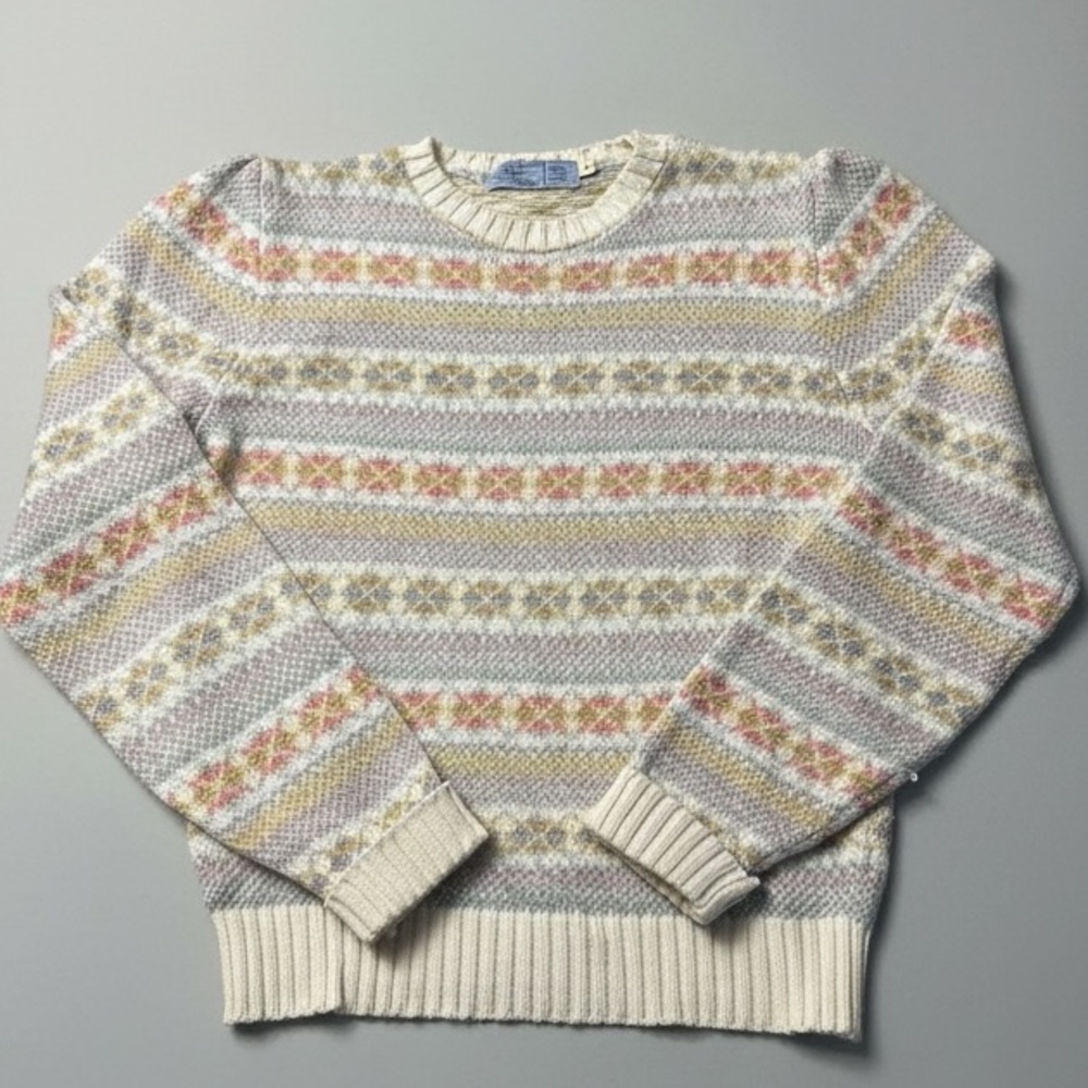 Fair Isle Style Hand Loom Scotland Woman’s Cozy Sweater Size Small Vintage EUC - Picture 6 of 11